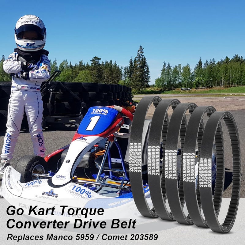 Jiayan 30 Series Go Kart Drive Belt KT196 Go Kart Torque Converter Drive Belt Replacement for Manco 5959, Comet 203589, Murray 12-8487(5Pcs) - Image 5